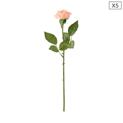 SOGA 5pcs Artificial Silk Flower Fake Rose Bouquet Table Decor Champion • LUZ-AFlowerRoseChampionX5