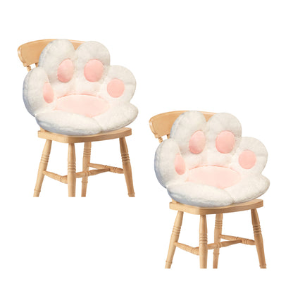 SOGA 2X White Paw Shape Cushion Warm Lazy Sofa Decorative Pillow Backseat Plush Mat Home Decor • LUZ-SCushion015X2