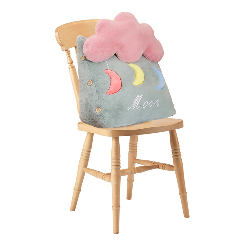 SOGA Green Cute Moon Cloud Cushion Soft Leaning Lumbar Wedge Pillow Bedside Plush Home Decor • LUZ-SCushion033