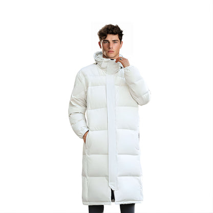 abbee White 2XL Winter Hooded Overcoat Long Jacket Stylish Lightweight Quilted Warm Puffer Coat • LUZ-DJ-659C