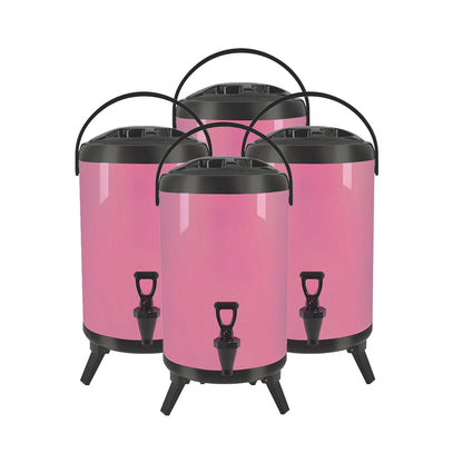 SOGA 4X 12L Stainless Steel Insulated Milk Tea Barrel Hot and Cold Beverage Dispenser Container with Faucet Pink • LUZ-VICDispenser12LPNKX4