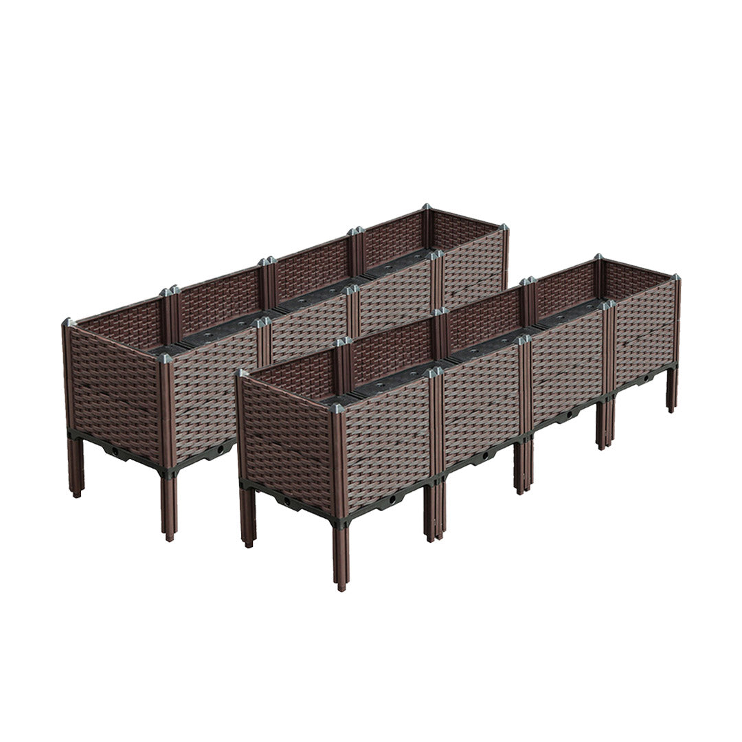 SOGA 2X 160cm Raised Planter Box Vegetable Herb Flower Outdoor Plastic Plants Garden Bed with Legs Deepen • LUZ-PlantBox4FX2