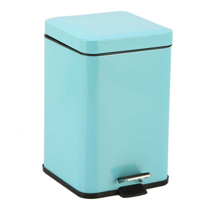 SOGA Foot Pedal Stainless Steel Rubbish Recycling Garbage Waste Trash Bin Square 6L Blue • LUZ-RubbishBinSquare6LBlue