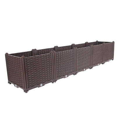 SOGA 200cm Raised Planter Box Vegetable Herb Flower Outdoor Plastic Plants Garden Bed Deepen • LUZ-PlantBox5B