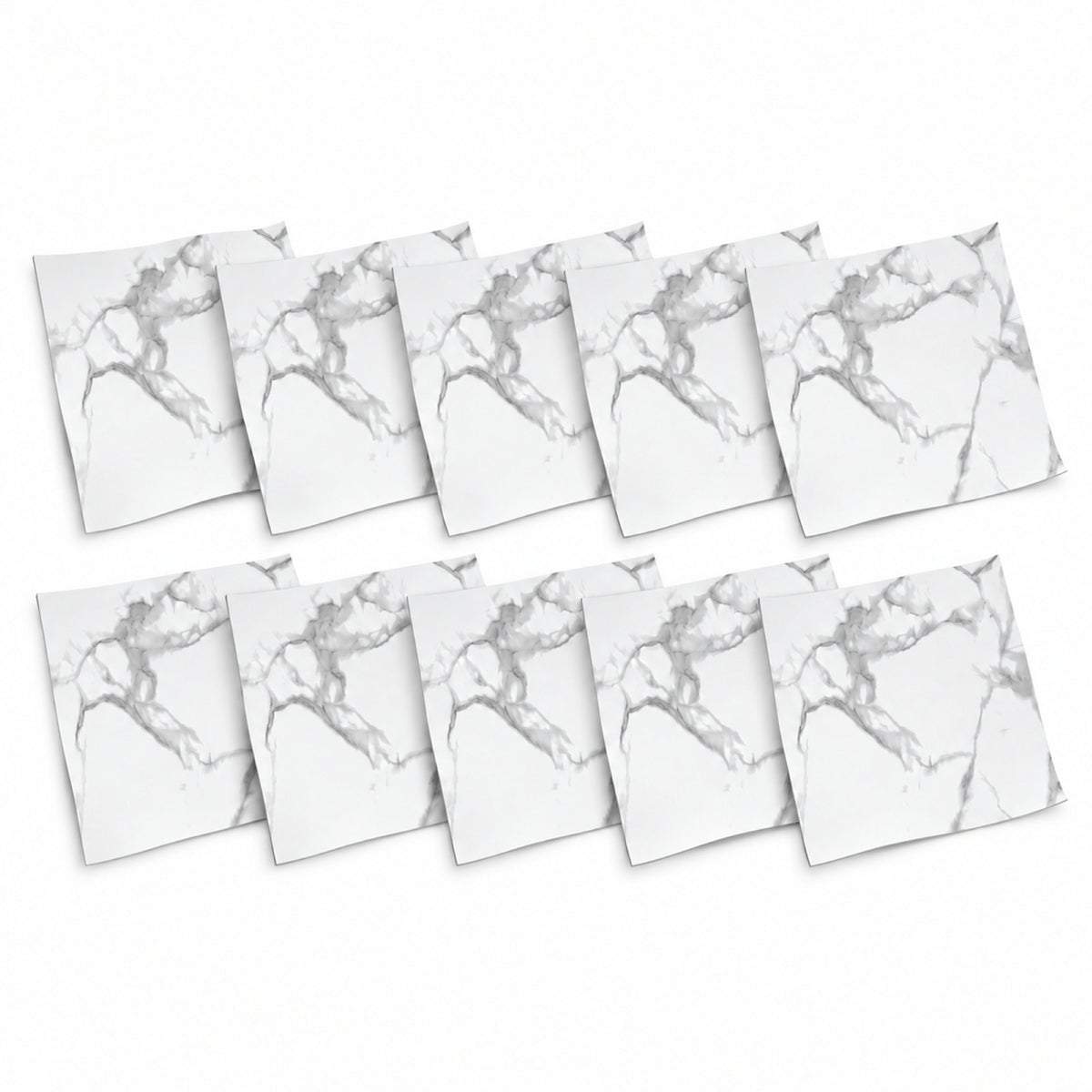 SOGA Peel & Stick Floor and Wall Tiles 30 x 30cm 10 Pack White Grey Faux Marble • LUZ-TileCZA054Sml