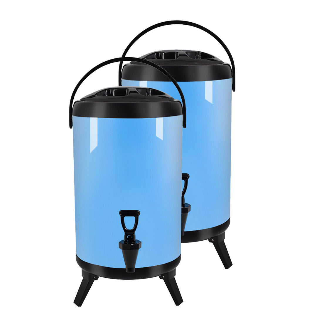 SOGA 2X 14L Stainless Steel Insulated Milk Tea Barrel Hot and Cold Beverage Dispenser Container with Faucet Blue • LUZ-VICDispenser14LBLUX2