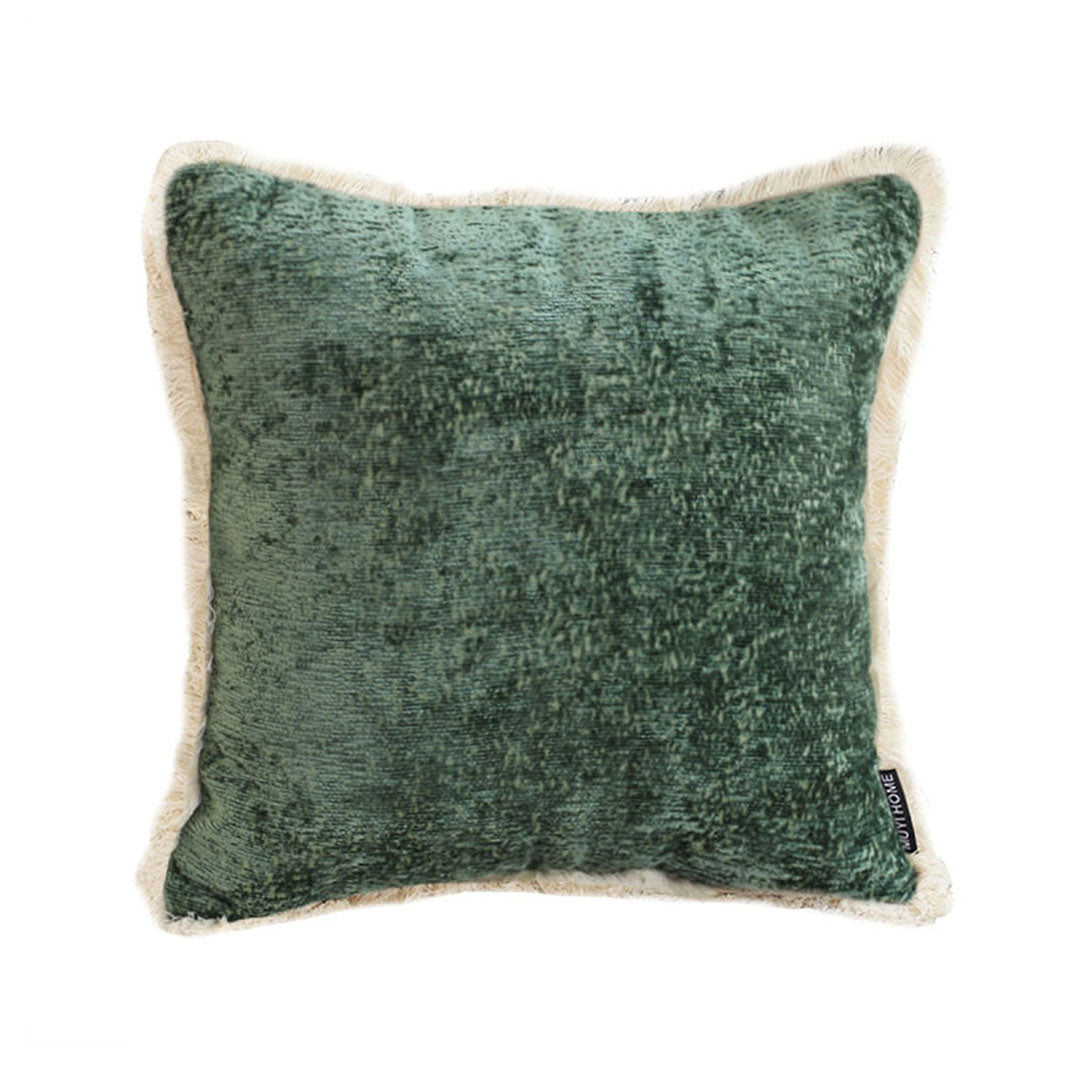 SOGA 45cm Jade Green Home aesthetic chenille texture tassel square Throw Pillow • LUZ-FrenchCushion244