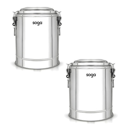 SOGA 2X 40L Stainless Steel Insulated Stock Pot Hot & Cold Beverage Container • LUZ-InsulatedPot3205X2