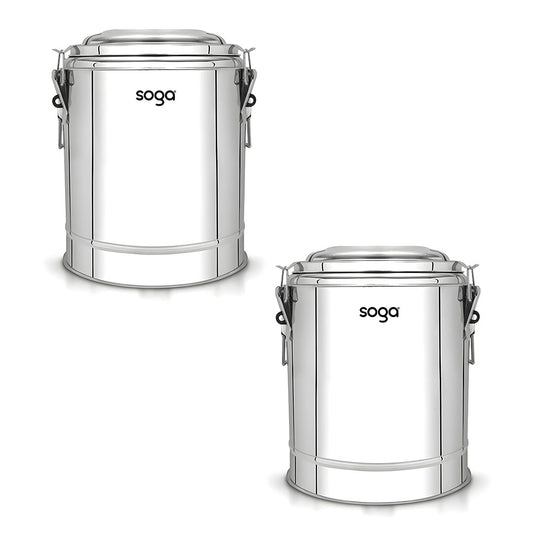SOGA 2X 40L Stainless Steel Insulated Stock Pot Hot & Cold Beverage Container • LUZ-InsulatedPot3205X2