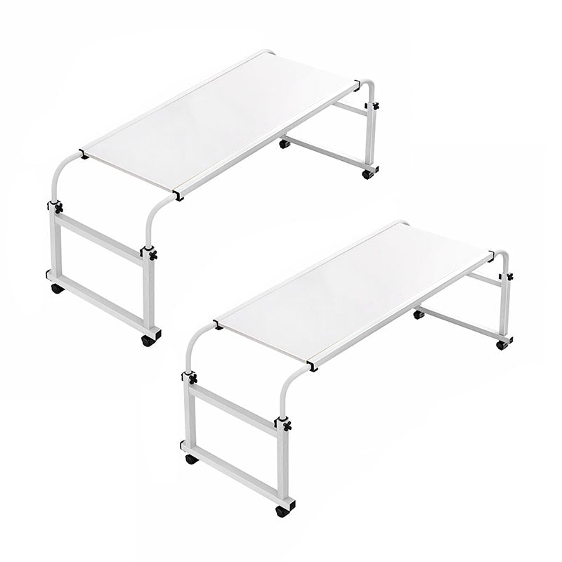 SOGA 2X 140x45cm White Cross Bed Movable Desk Table w/ Adjustable Length & Height • LUZ-SideTab30X2