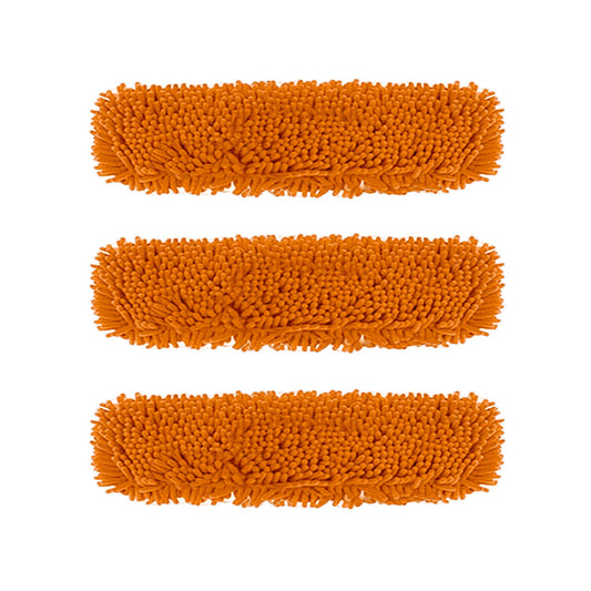 SOGA 3X 60x12 Orange Microfiber Flat Mop Floor Cleaning Pads Rotating Dust Remover • LUZ-MopHead60cmX3