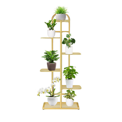 SOGA 6 Tier 7 Pots Gold Metal Plant Stand Flowerpot Display Shelf Rack Indoor Home Office Decor • LUZ-FPotH14