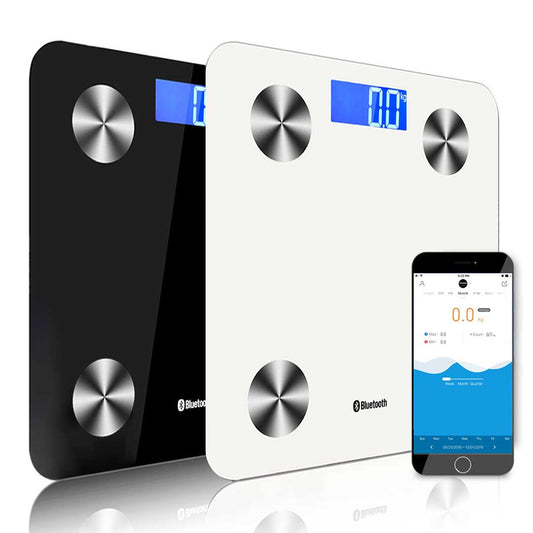 SOGA 2X Wireless Bluetooth Digital Body Fat Scale Bathroom Health Analyser Weight Black/White • LUZ-BodyFatScaleBluetoothBLK-WHT