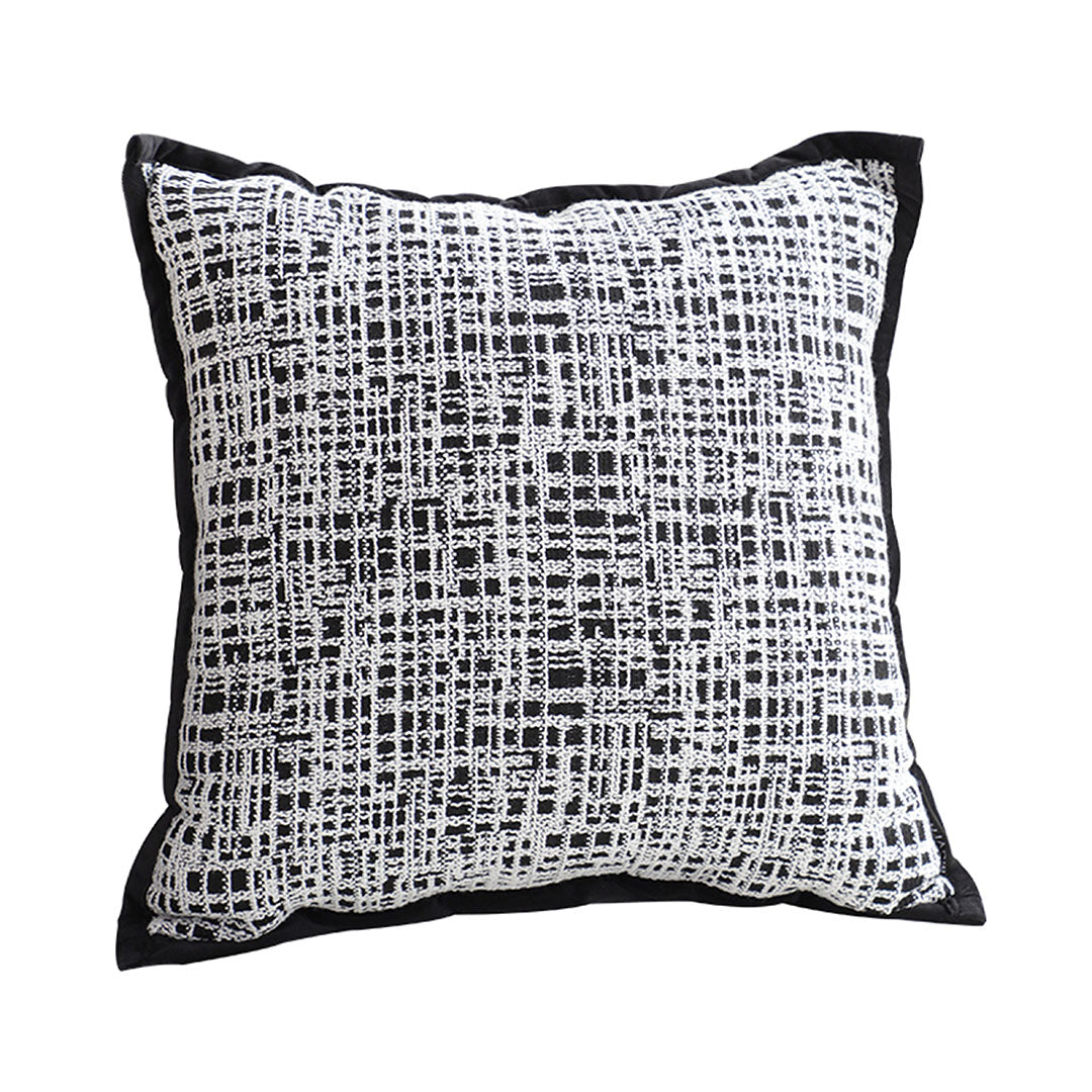 SOGA 45cm Vintage Leopard Print Sofa Black & White Grid Wide Edge Square Throw Pillow • LUZ-FrenchCushion251