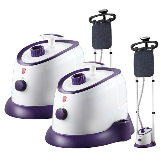 SOGA 2X Garment Steamer Vertical Twin Pole Clothes 1700ml 1800w Professional Steaming Kit Purple • LUZ-GarmentSteamerTwinPolePurpleX2