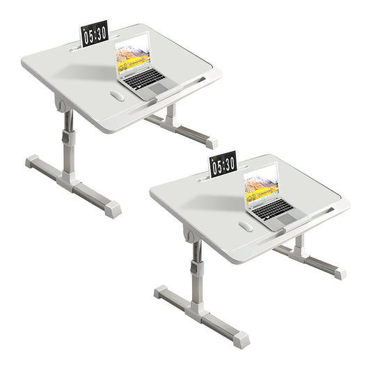 SOGA 2X 60X40cm White Small Laptop Bed Portable Foldable Study Table Adjustable • LUZ-BedTableA5X2