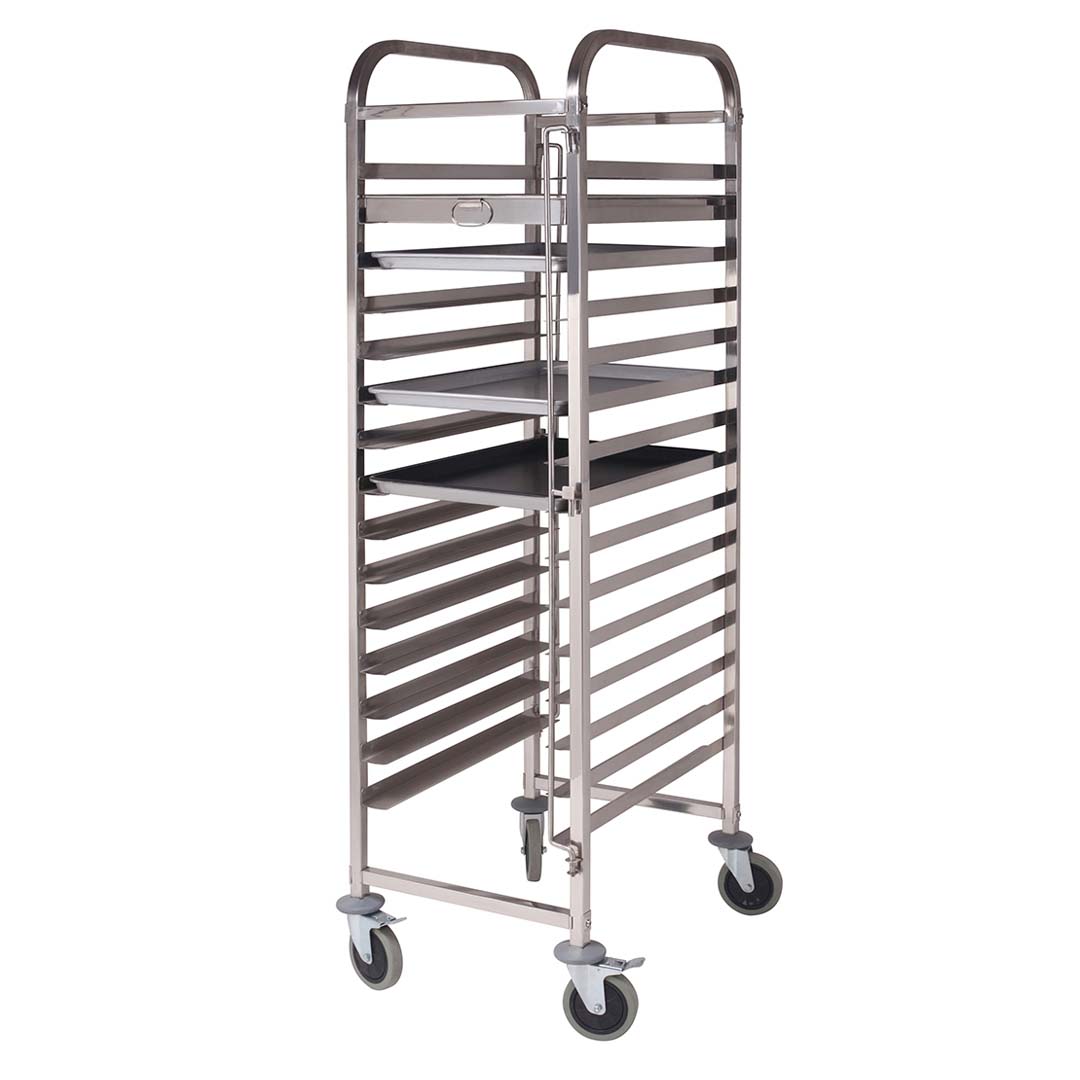 SOGA Gastronorm Trolley 15 Tier Stainless Steel Cake Bakery Trolley Suits 60*40cm Tray • LUZ-GastronormRackingTrolley309