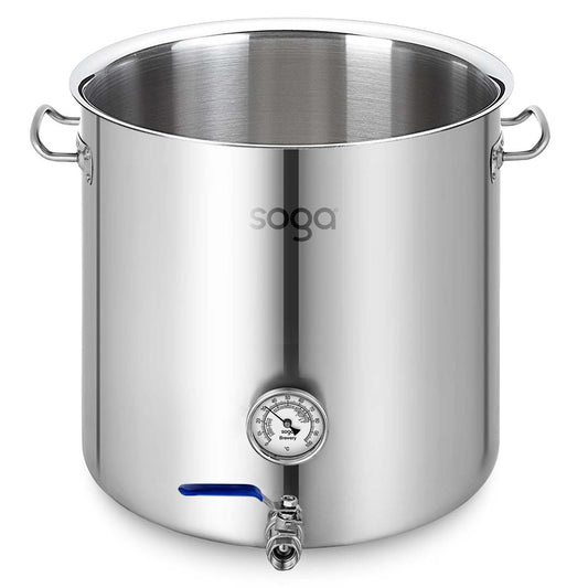 SOGA Stainless Steel 98L No Lid Brewery Pot With Beer Valve 50*50cm • LUZ-BreweryPotSS2790-JPOT