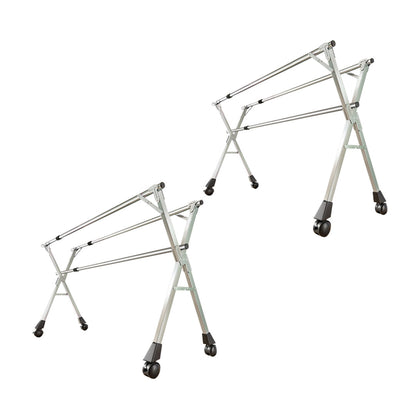 SOGA 2X 160cm Portable Drying Rack Clothes Steel Laundry Rack Foldable Space-Saving Laundry Holder 3 Poles • LUZ-BSXG2517X2