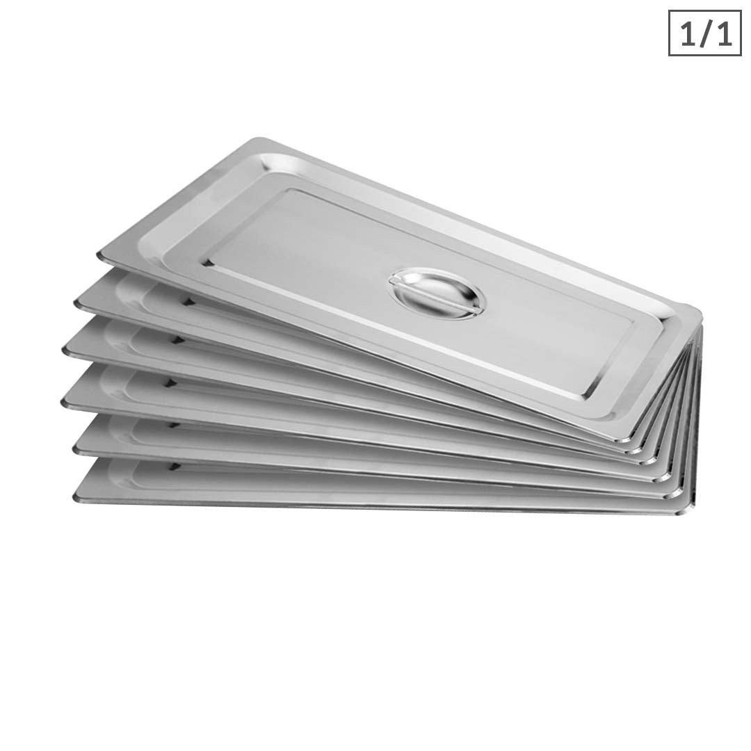 SOGA 6X Gastronorm GN Pan Lid Full Size 1/1 Stainless Steel Tray Top Cover • LUZ-GP5501-JLID1F-X6