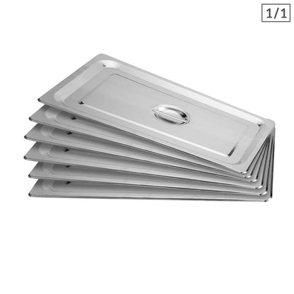 SOGA 6X Gastronorm GN Pan Lid Full Size 1/1 Stainless Steel Tray Top Cover • LUZ-GP5501-JLID1F-X6