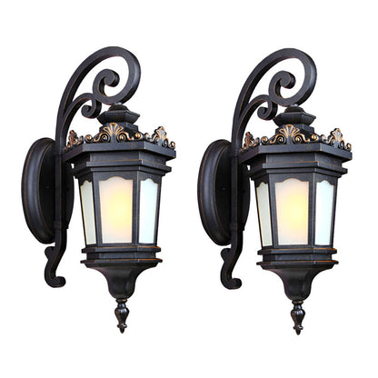Vintage Lantern 2X 62cm Wall Light Elegant Aluminum & Glass Design Classic Outdoor Lighting Rustic Vintage Style • LUZ-Lamp320M2X2