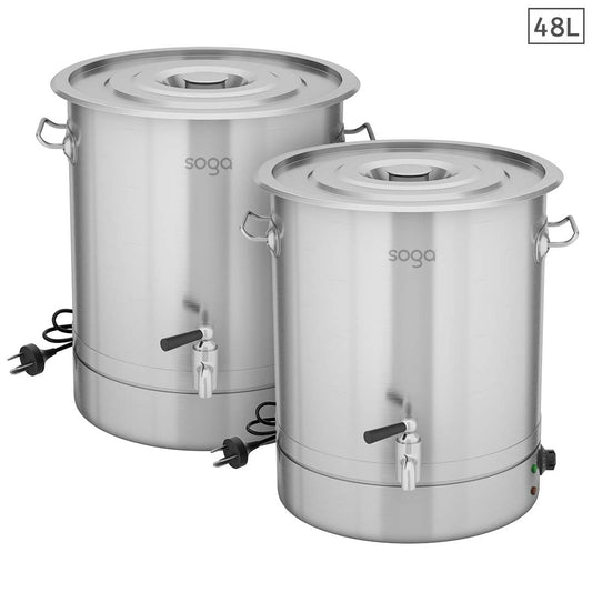 SOGA 2X 48L Stainless Steel URN Commercial Water Boiler 2200W • LUZ-Urn844X2