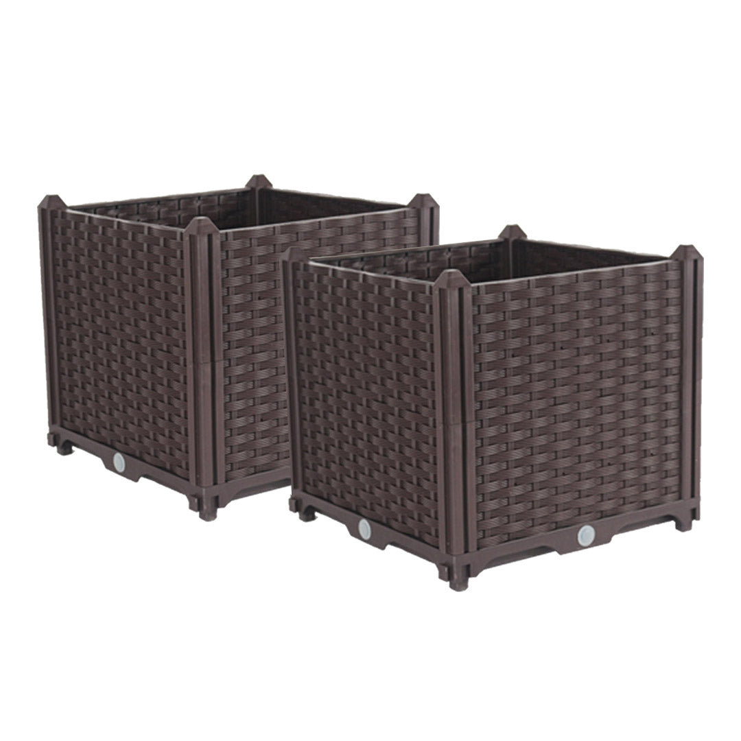 SOGA 2X 40cm Raised Planter Box Vegetable Herb Flower Outdoor Plastic Plants Garden Bed • LUZ-PlantBox1BX2