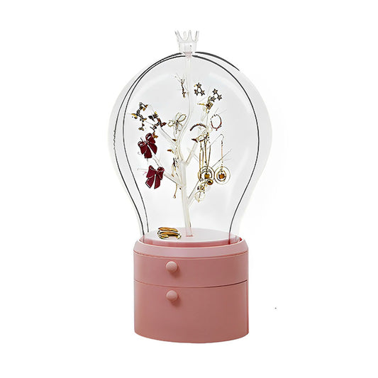SOGA Pink 360 Degree Rotating 2 Layered Jewelry Storage Box Waterproof Dustproof Accessories Organiser • LUZ-BathC907