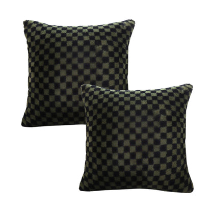 SOGA 2X 45cm Urban Light Luxury Pillow Dark Night Green Checkered Square Throw Pillow • LUZ-FrenchCushion238X2