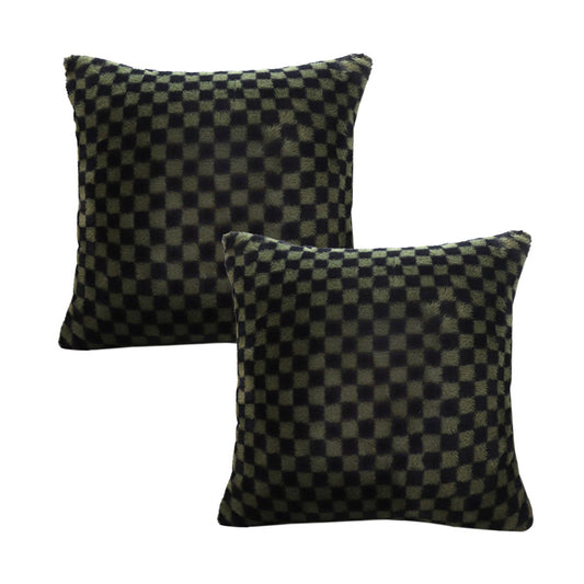 SOGA 2X 45cm Urban Light Luxury Pillow Dark Night Green Checkered Square Throw Pillow • LUZ-FrenchCushion238X2