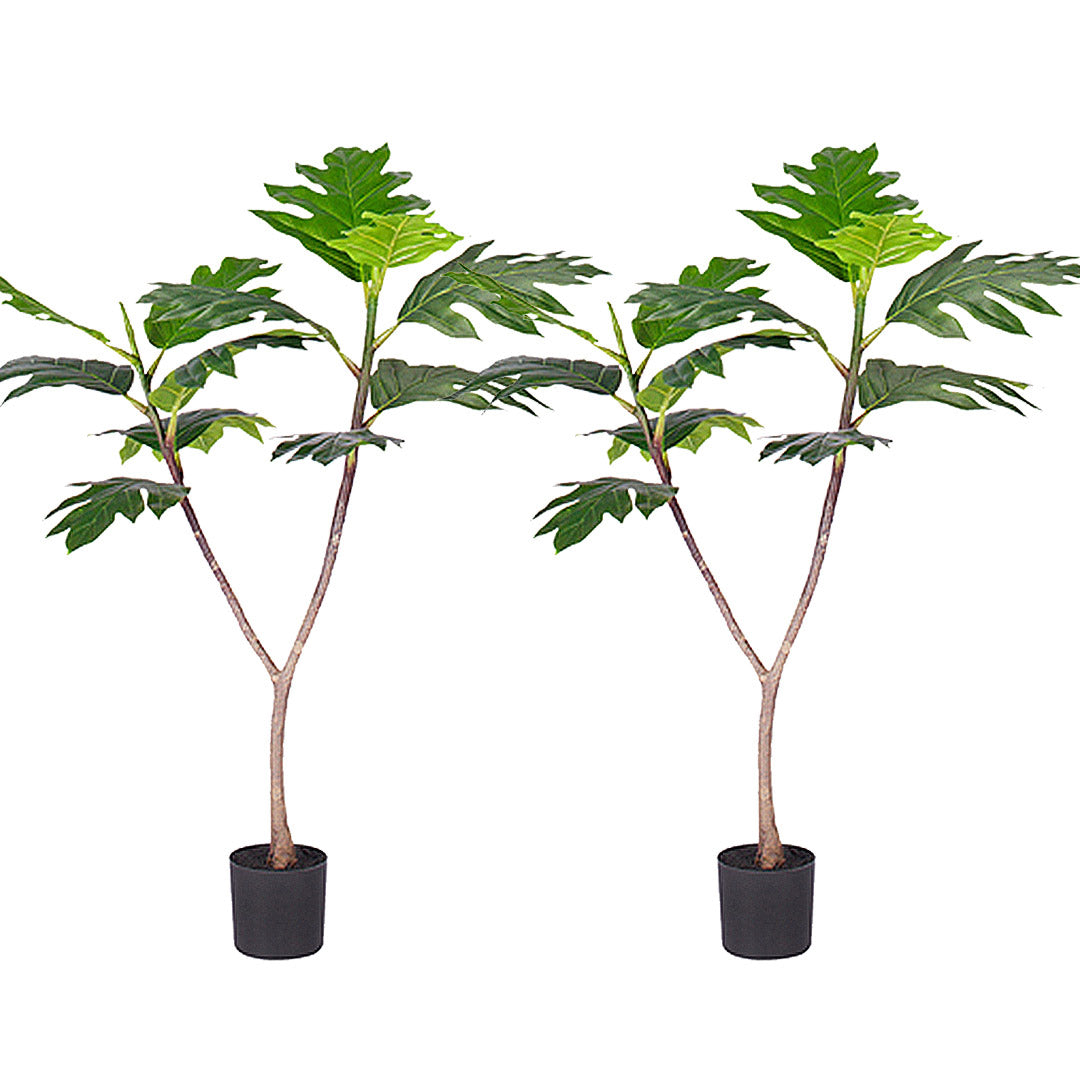 SOGA 2X 90cm Artificial Natural Green Split-Leaf Philodendron Tree Fake Tropical Indoor Plant Home Office Decor • LUZ-APlantMBS90121X2