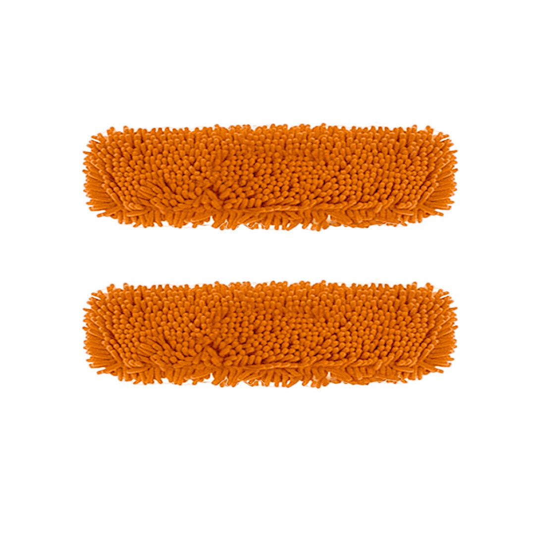 SOGA 2X 60x12 Orange Microfiber Flat Mop Floor Cleaning Pads Rotating Dust Remover • LUZ-MopHead60cmX2