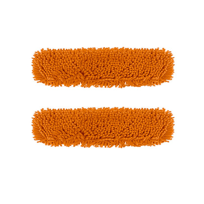 SOGA 2X 60x12 Orange Microfiber Flat Mop Floor Cleaning Pads Rotating Dust Remover • LUZ-MopHead60cmX2