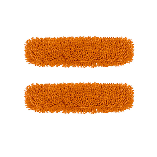 SOGA 2X 60x12 Orange Microfiber Flat Mop Floor Cleaning Pads Rotating Dust Remover • LUZ-MopHead60cmX2