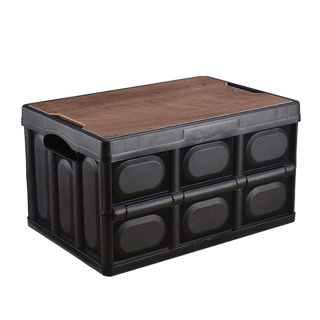 SOGA 42x28.5cm 30L Black Car & Camping Foldable Storage Box Crate Stackable Container No Handle • LUZ-StorageBox3703