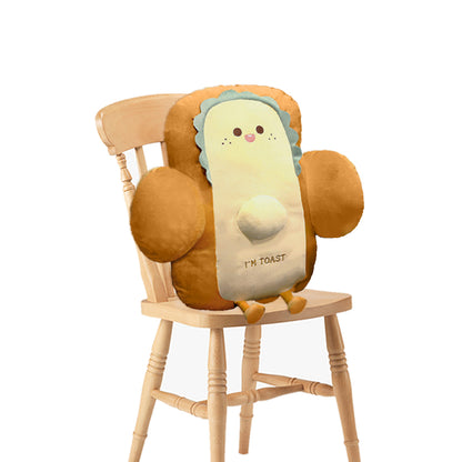 SOGA 58cm Smiley Face Toast Bread Cushion Stuffed Car Seat Plush Cartoon Back Support Pillow Home Decor • LUZ-SCushion064