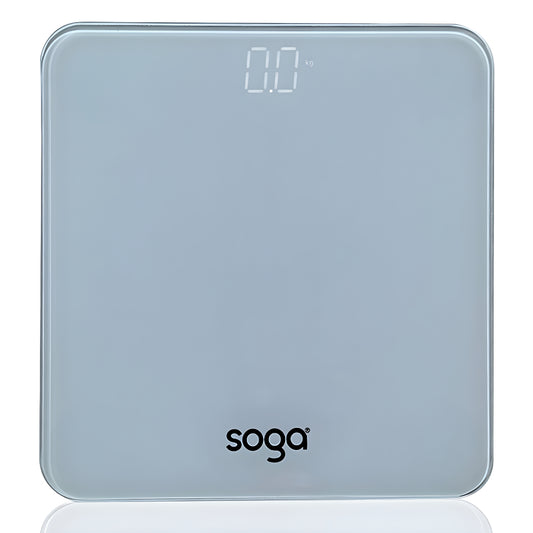 SOGA 180kg Digital Fitness Weight Bathroom Gym Body Glass LCD Electronic Scales White LUZ-BodyWeightScaleWhite