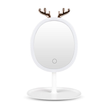 SOGA White Antler LED Light Makeup Mirror Tabletop Vanity Home Decor • LUZ-BathG533