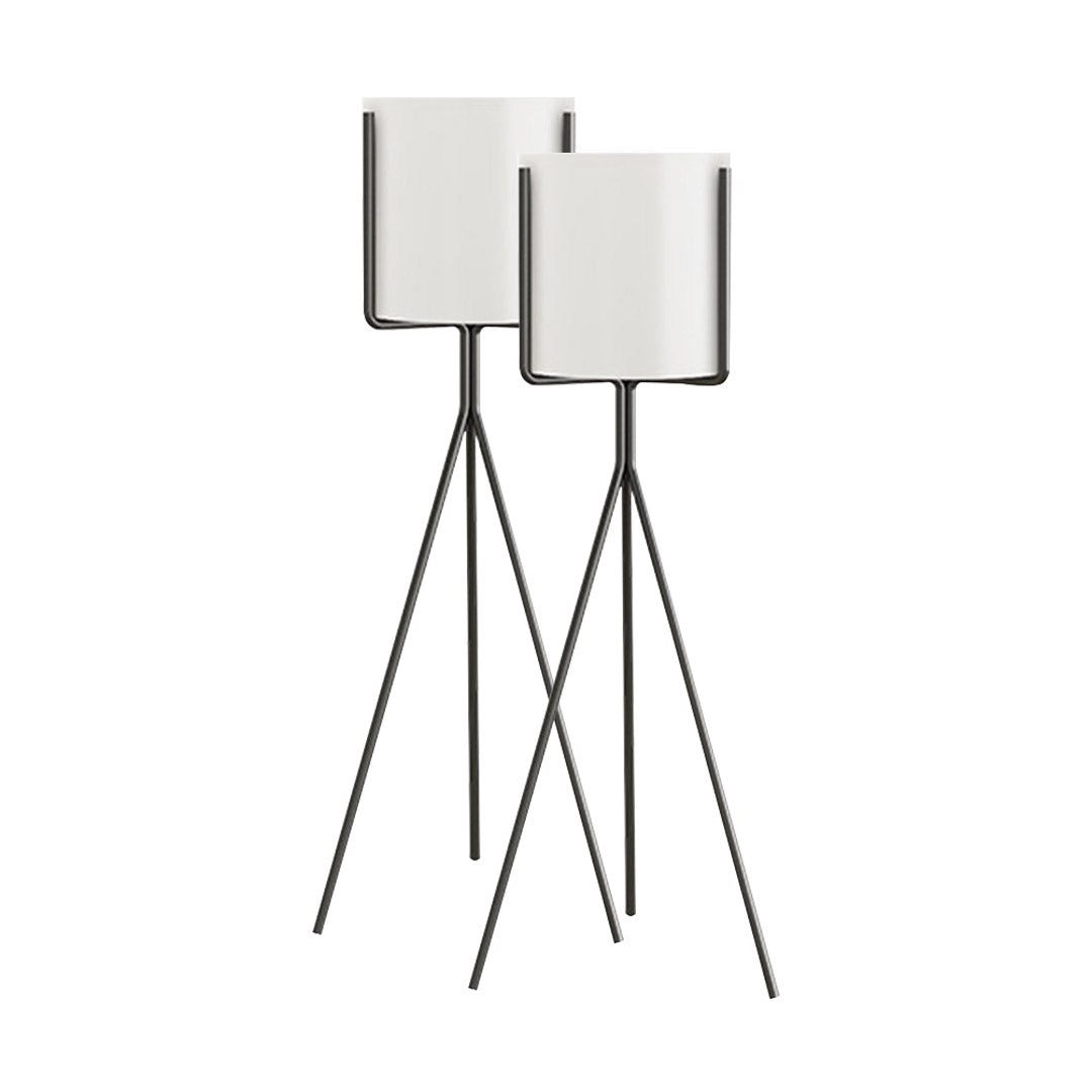 SOGA 2X 70cm Tripod Flower Pot Plant Stand with White Flowerpot Holder Rack Indoor Display • LUZ-FPotH70WHTX2