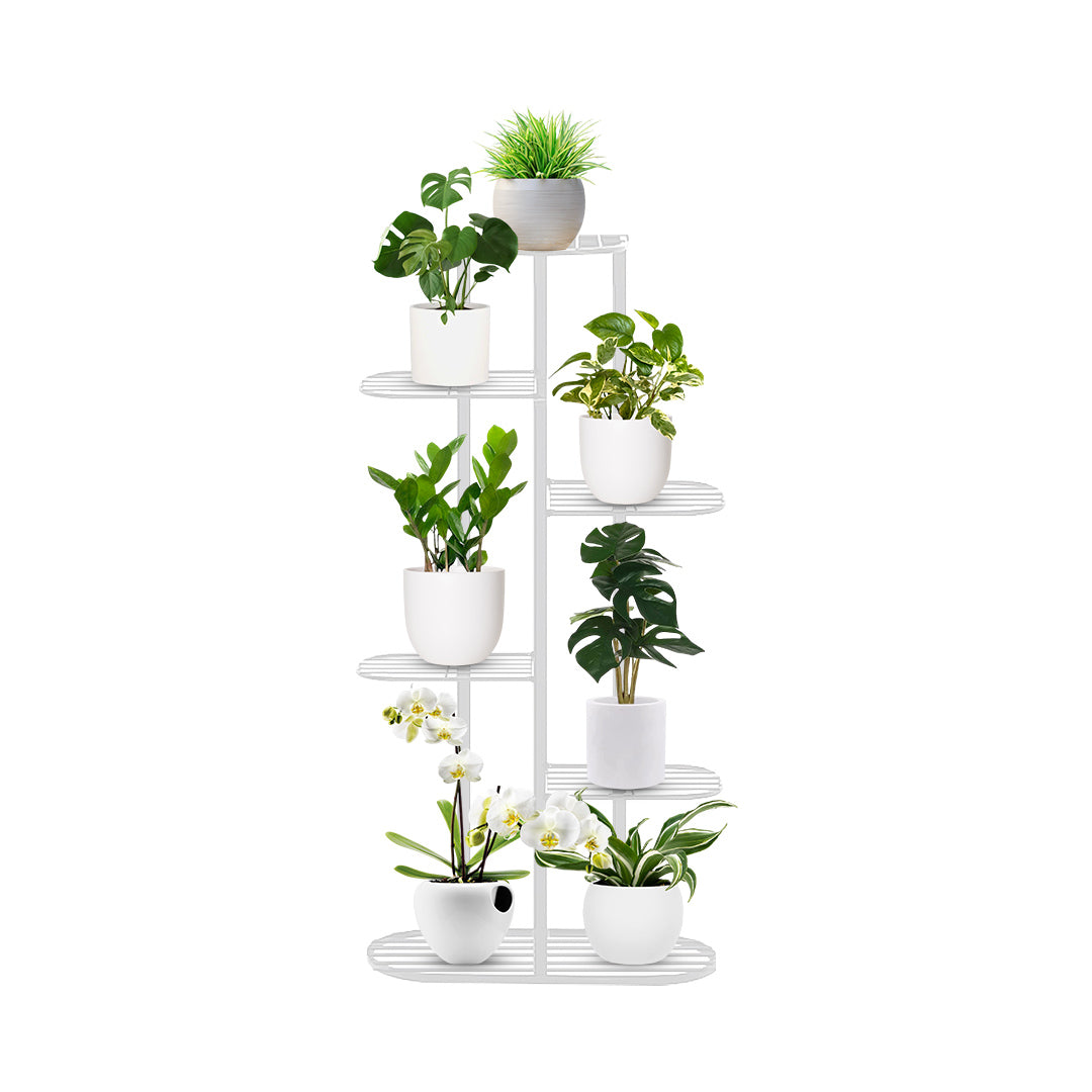 SOGA 6 Tier 7 Pots White Metal Plant Rack Flowerpot Storage Display Stand Holder Home Garden Decor • LUZ-FPotH32