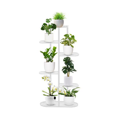 SOGA 6 Tier 7 Pots White Metal Plant Rack Flowerpot Storage Display Stand Holder Home Garden Decor • LUZ-FPotH32