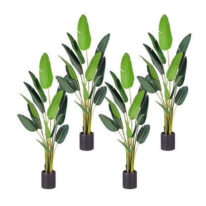 SOGA 4X 220cm Artificial Giant Green Birds of Paradise Tree Fake Tropical Indoor Plant Home Office Decor • LUZ-APlantM22013X4