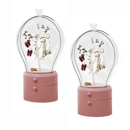 SOGA 2X Pink 360 Degree Rotating 2 Layered Jewelry Storage Box Waterproof Dustproof Accessories Organiser • LUZ-BathC907X2