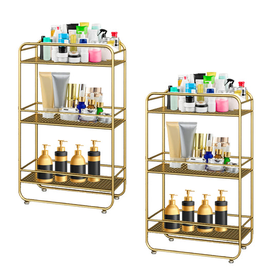 SOGA 2X 3 Tier Rectangular Bathroom Shelf Multifunctional Storage Display Rack Organiser • LUZ-FPotZWJ13X2