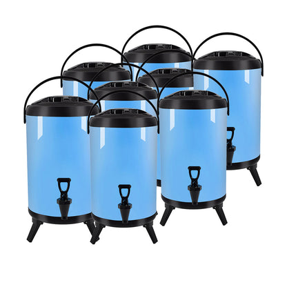 SOGA 8X 8L Stainless Steel Insulated Milk Tea Barrel Hot and Cold Beverage Dispenser Container with Faucet Blue • LUZ-VICDispenser8LBLUX8