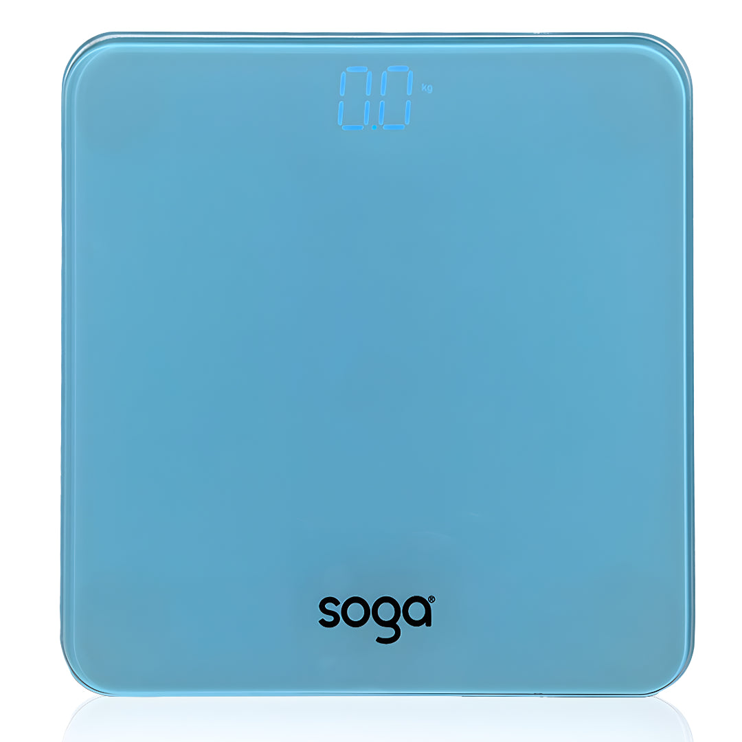 SOGA 180kg Digital Fitness Weight Bathroom Gym Body Glass LCD Electronic Scales Blue • LUZ-BodyWeightScaleBlue