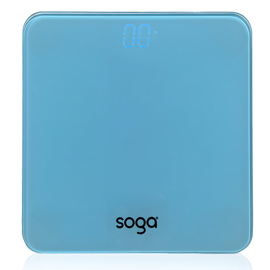 SOGA 180kg Digital Fitness Weight Bathroom Gym Body Glass LCD Electronic Scales Blue • LUZ-BodyWeightScaleBlue