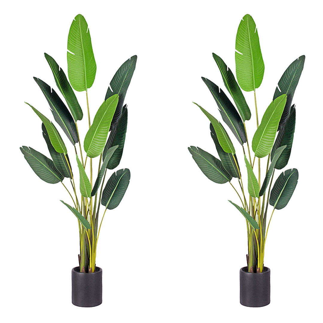 SOGA 2X 220cm Artificial Giant Green Birds of Paradise Tree Fake Tropical Indoor Plant Home Office Decor • LUZ-APlantM22013X2