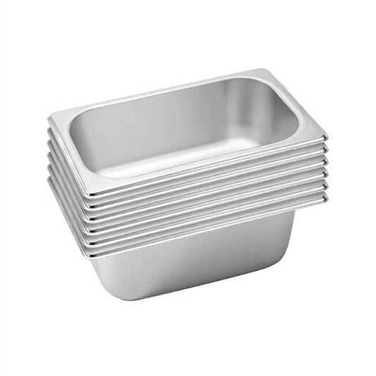 SOGA 6X Gastronorm GN Pan Full Size 1/3 GN Pan 6.5 cm Deep Stainless Steel Tray • LUZ-GastronormPans5415X6A